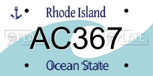 AC367 Rhode Island License Plate