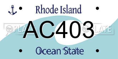AC403 Rhode Island License Plate