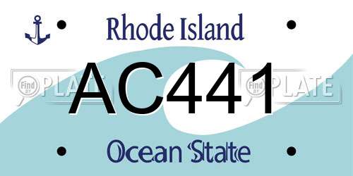 AC441 Rhode Island License Plate