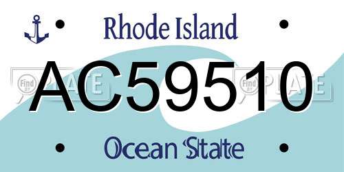 AC59510 Rhode Island License Plate
