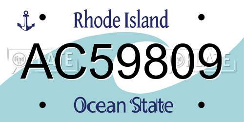 AC59809 Rhode Island License Plate