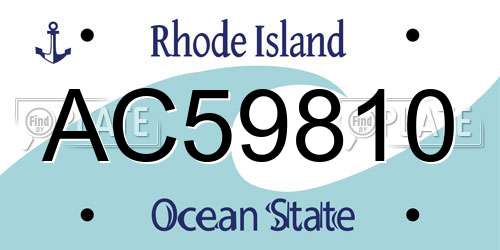 AC59810 Rhode Island License Plate