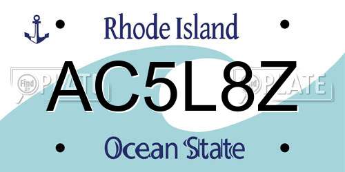 AC5L8Z Rhode Island License Plate