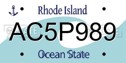 AC5P989 Rhode Island License Plate
