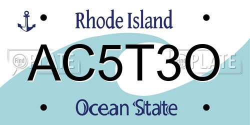 AC5T3O Rhode Island License Plate
