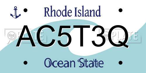 AC5T3Q Rhode Island License Plate