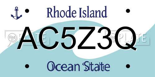 AC5Z3Q Rhode Island License Plate