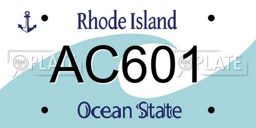AC601 Rhode Island License Plate