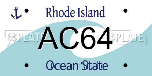 AC64 Rhode Island License Plate