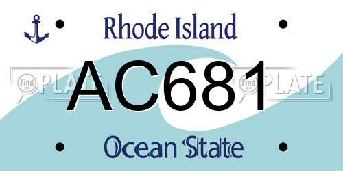 AC681 Rhode Island License Plate
