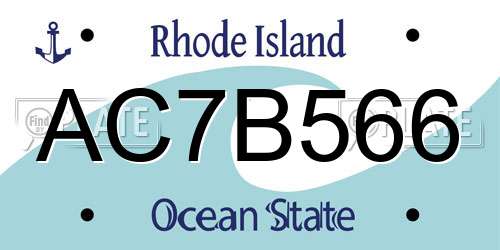 AC7B566 Rhode Island License Plate