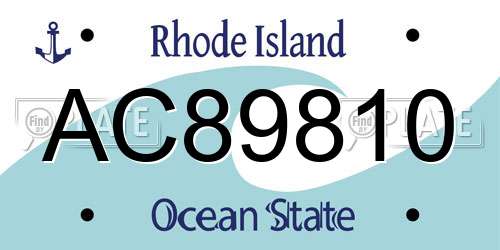 AC89810 Rhode Island License Plate