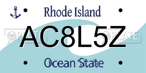 AC8L5Z Rhode Island License Plate