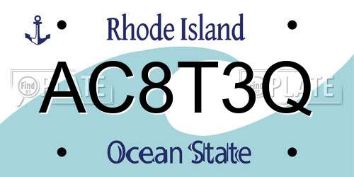 AC8T3Q Rhode Island License Plate