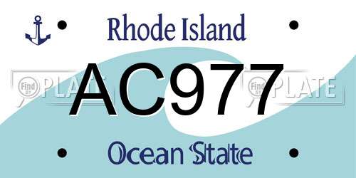 AC977 Rhode Island License Plate