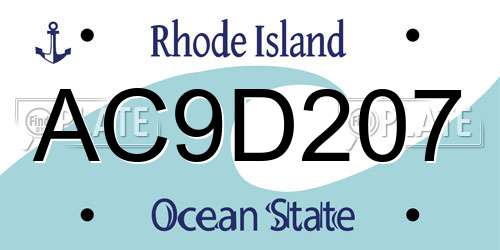 AC9D207 Rhode Island License Plate