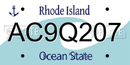AC9Q207 Rhode Island License Plate