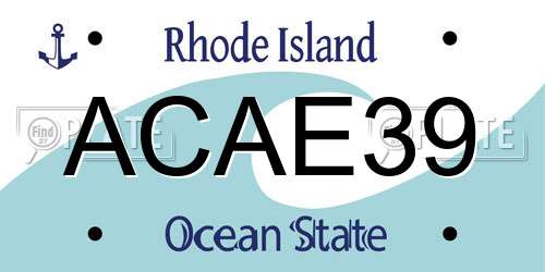 ACAE39 Rhode Island License Plate