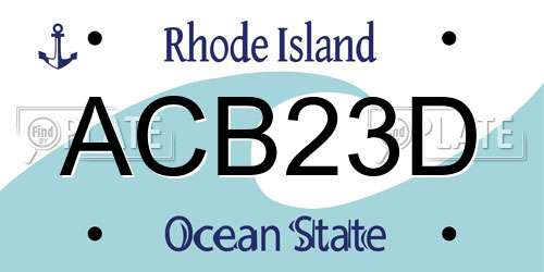 ACB23D Rhode Island License Plate