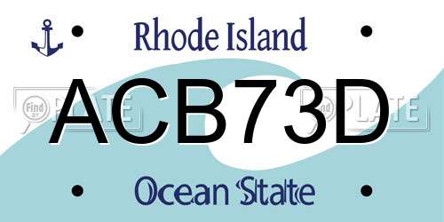 ACB73D Rhode Island License Plate