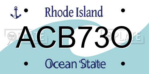 ACB73O Rhode Island License Plate
