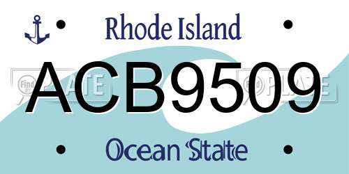 ACB9509 Rhode Island License Plate