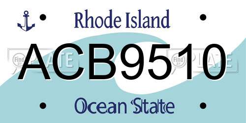 ACB9510 Rhode Island License Plate