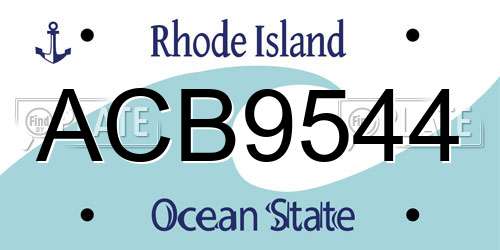 ACB9544 Rhode Island License Plate