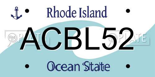 ACBL52 Rhode Island License Plate
