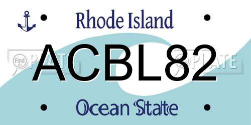 ACBL82 Rhode Island License Plate