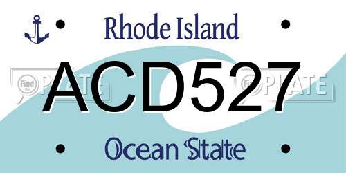 ACD527 Rhode Island License Plate