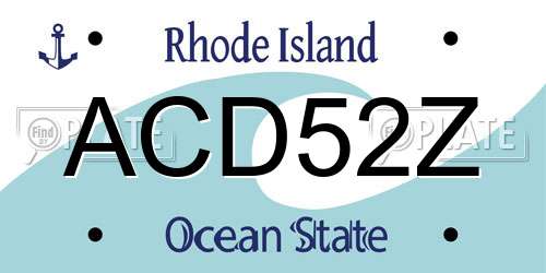 ACD52Z Rhode Island License Plate