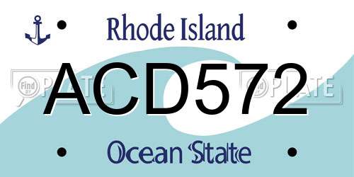 ACD572 Rhode Island License Plate