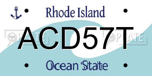 ACD57T Rhode Island License Plate