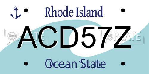 ACD57Z Rhode Island License Plate