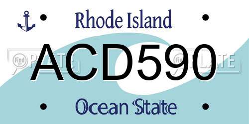 ACD590 Rhode Island License Plate