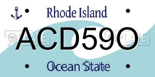 ACD59O Rhode Island License Plate