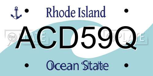 ACD59Q Rhode Island License Plate