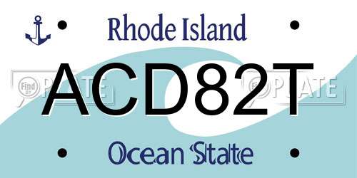 ACD82T Rhode Island License Plate