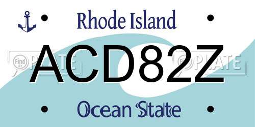 ACD82Z Rhode Island License Plate
