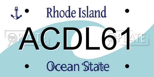 ACDL61 Rhode Island License Plate