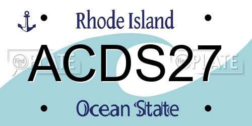 ACDS27 Rhode Island License Plate