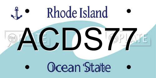 ACDS77 Rhode Island License Plate