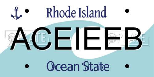 ACEIEEB Rhode Island License Plate
