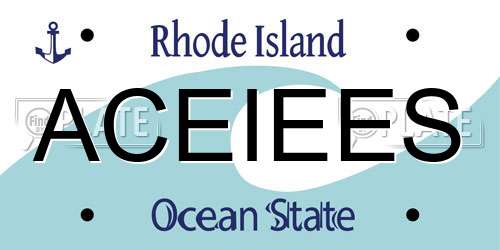 ACEIEES Rhode Island License Plate