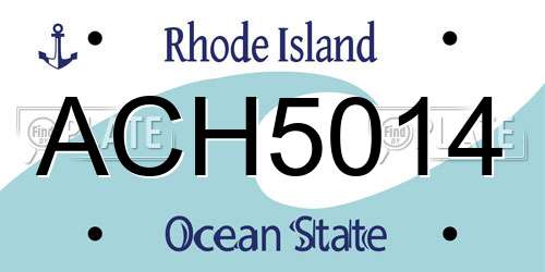 ACH5014 Rhode Island License Plate