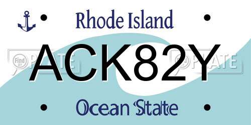 ACK82Y Rhode Island License Plate