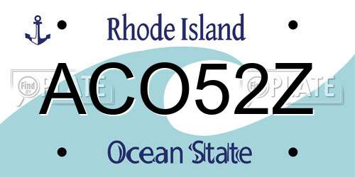 ACO52Z Rhode Island License Plate