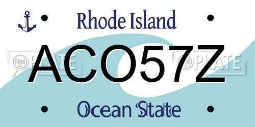 ACO57Z Rhode Island License Plate