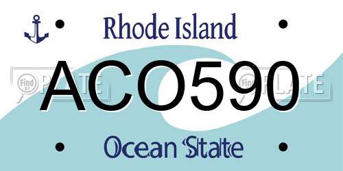 ACO590 Rhode Island License Plate